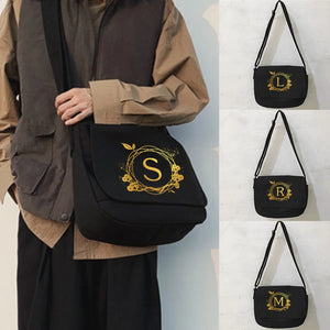 Japanese Harajuku Style Messenger Bag with Wreath Pattern