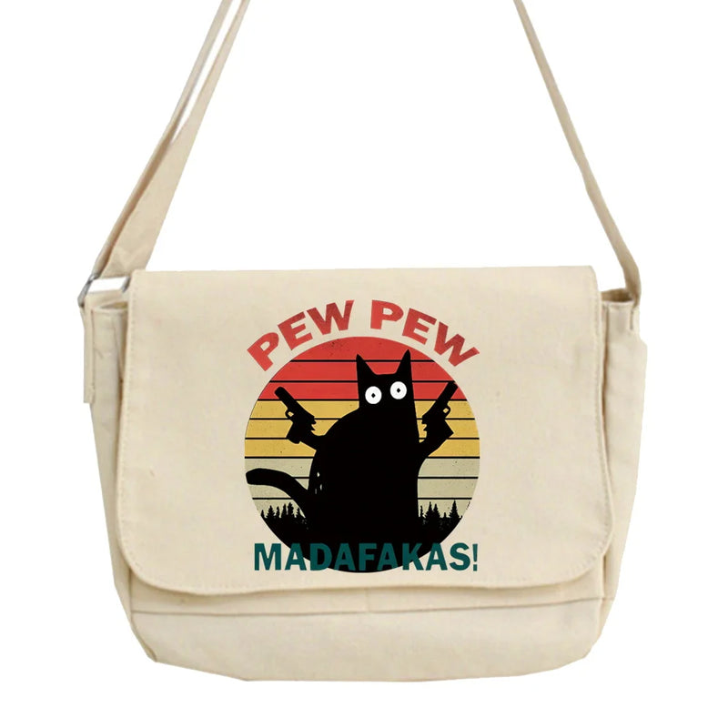 Japanese Pew Pattern Messenger Bag Men's Harajuku College Style