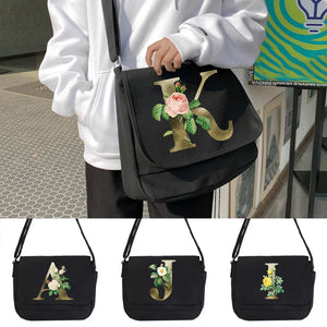 Leisure Multi-function Messenger Bag with Golden Flower Pattern