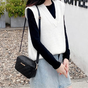 Plaid Embroidery Crossbody Bag for Women Large Capacity Shoulder Bag