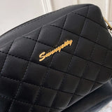 Plaid Embroidery Crossbody Bag for Women Large Capacity Shoulder Bag
