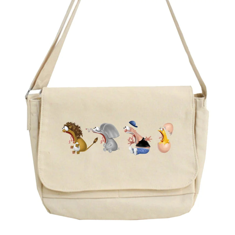 Male Japanese Messenger Bag Harajuku Style One-shoulder Cartoon Pattern Bags