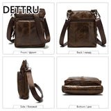 Leather Messenger Bag Men Shoulder Crossbody Small Male Flap Natural