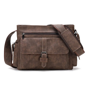 Men's PU Leather Messenger Bag Laptop Briefcase