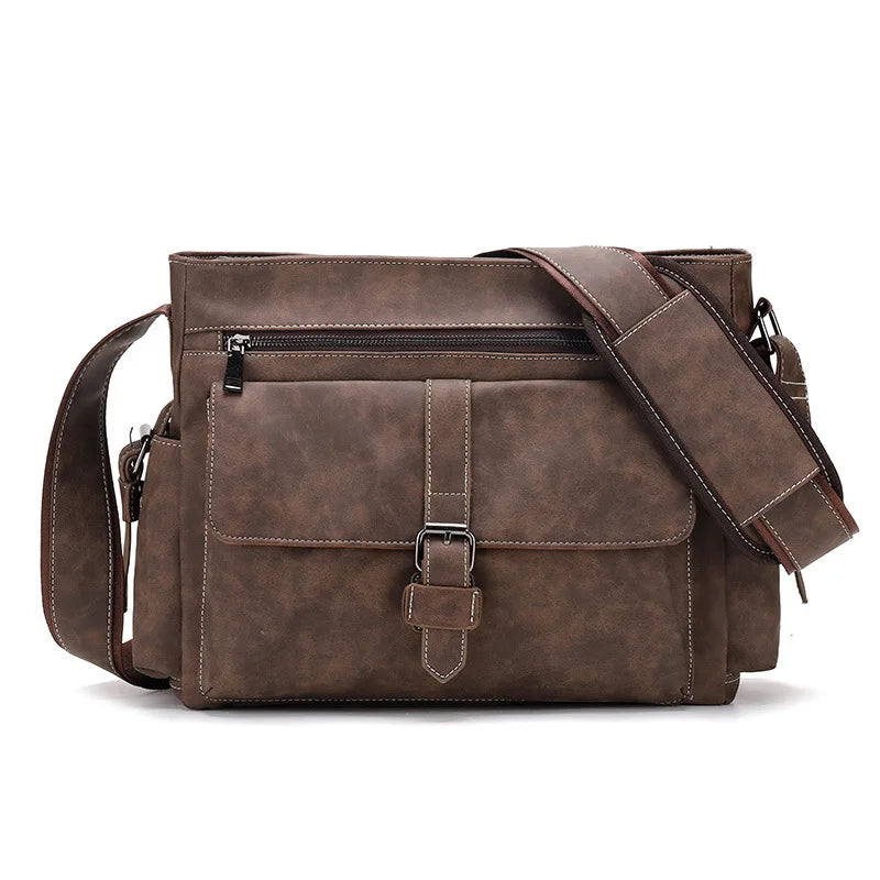Men's PU Leather Messenger Bag Laptop Briefcase