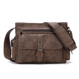 Men's PU Leather Messenger Bag Laptop Briefcase