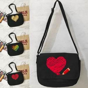 Japanese Harajuku Messenger Bag Love Pattern Shoulder Bag