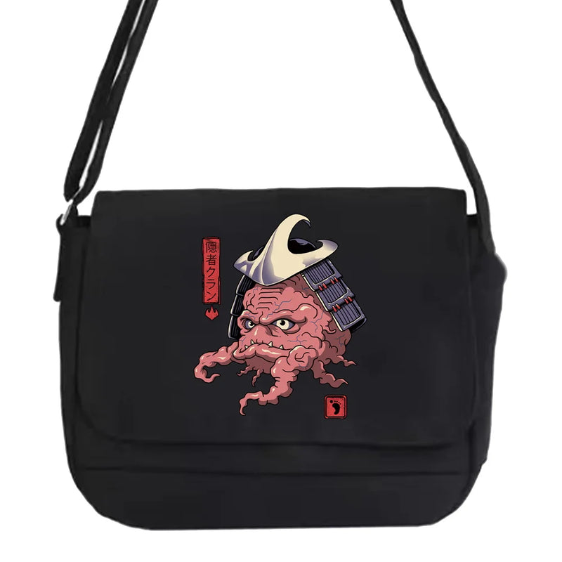 Monster Pattern Messenger Bag Youth College Style Portable Shoulder Bag