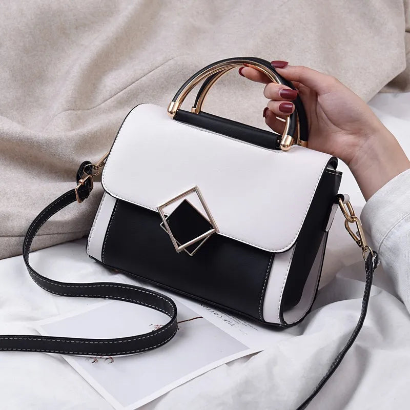 Casual Women Crossbody Messenger Bag with Magnetic Button Flap Cover