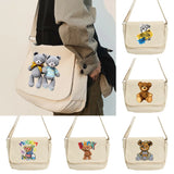 Retro Messenger Bag Female Student Harajuku Style Bear Pattern