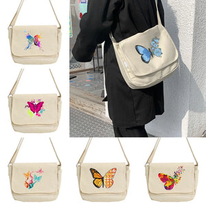 Retro Butterfly Pattern Messenger Bag Harajuku College Style