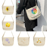Daisy Pattern Messenger Bag College Style Shoulder Bag
