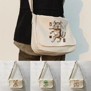 Monster Pattern Messenger Bag College Style Portable Shoulder Bag