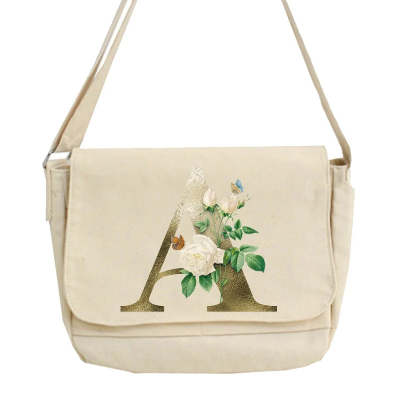 Harajuku Style Golden Flower Messenger Bag