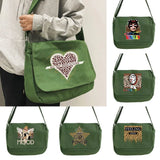 Golden Leopard Messenger Bag Women Students Portable One-shoulder