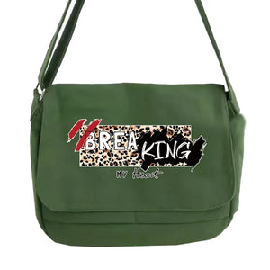 Golden Leopard Messenger Bag Women Students Portable One-shoulder