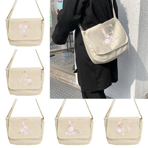 Japanese Harajuku Messenger Bag Pink Flower Pattern