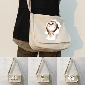 Japanese Style Cat Pattern Messenger Bag - Harajuku College Style
