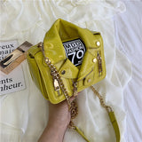 Rivet Zipper Leather Messenger Bag Shoulder Handbag