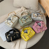Rivet Zipper Leather Messenger Bag Shoulder Handbag