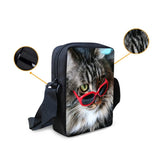 Pet Cat Printing Messenger Bag Small Cross Body Shoulder Bag Sac Femme