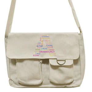 Messenger Bag for Women Initial Name Large Capacity Crossbody Bag