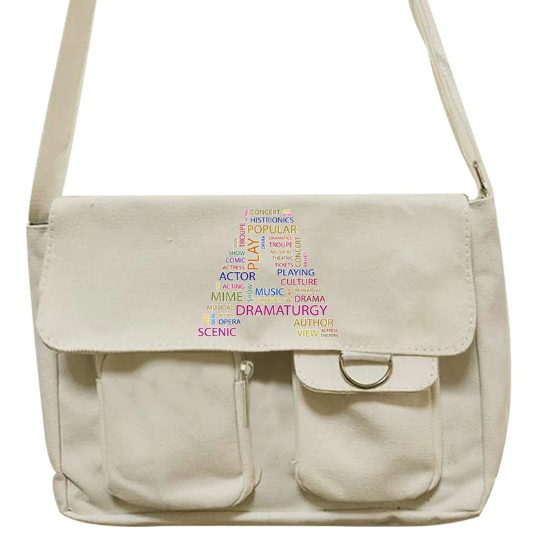 Messenger Bag for Women Initial Name Large Capacity Crossbody Bag