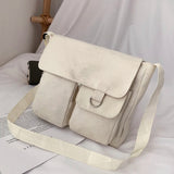 Women's Canvas Messenger Bag Leaf Series Large Capacity Crossbody Shoulder Bag