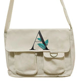 Women's Canvas Messenger Bag Leaf Series Large Capacity Crossbody Shoulder Bag