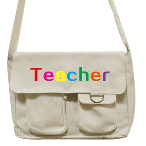 Canvas Messenger Bag for Women and Men - Teacher Series Print