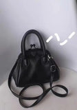 Pu Leather Messenger Bag for Women Small Handbag Vintage Clip Bag