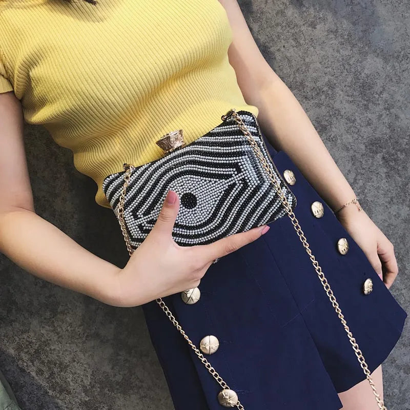 Crystal Evening Clutch Bag Diamond Clutches Purse Chain Shoulder Bag