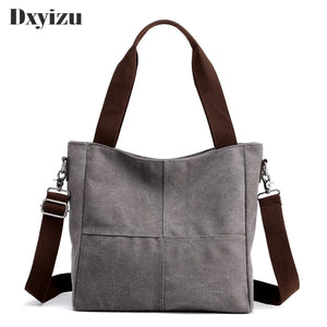 Solid Color Messenger Canvas Tote Bag for Teenage Women