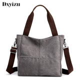 Solid Color Messenger Canvas Tote Bag for Teenage Women