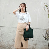 Canvas Japanese Solid Art Shoulder Bag for Daily Commuter