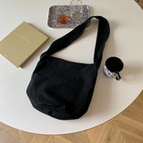 Canvas Messenger Shoulder Bag Large Capacity Shopping Casual Thick Strap