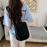 Canvas Messenger Shoulder Bag Large Capacity Shopping Casual Thick Strap