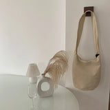 Canvas Messenger Shoulder Bag Large Capacity Shopping Casual Thick Strap