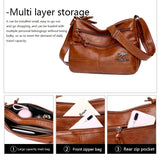 Soft Leather Messenger Bag European American Retro Style