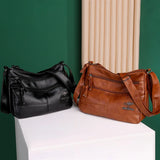 Soft Leather Messenger Bag European American Retro Style