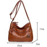 Soft Leather Messenger Bag European American Retro Style