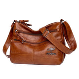 Soft Leather Messenger Bag European American Retro Style