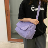 Casual Messenger Shoulder Bag for Women Solid Travel Tote Bag