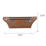 Vintage Leather Messenger Waist Bag Chest Pack for Men
