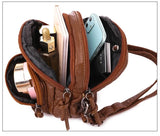 Soft Leather Shoulder Bag Multi-layer Large Capacity Phone Bag