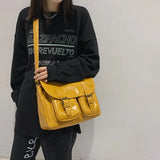 Large Capacity Messenger Bag for Women PU Shoulder Bag Crossbody Bag