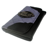 Metal Badge Female Wallets Purple Quilted Women Purse 6019