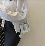 Metal Bag Silver PVC Box Crossbody Clutch Chain Handbag