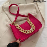 Leather Chain Shoulder Bag Women Handbag Diamond Clutch