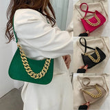 Leather Chain Shoulder Bag Women Handbag Diamond Clutch